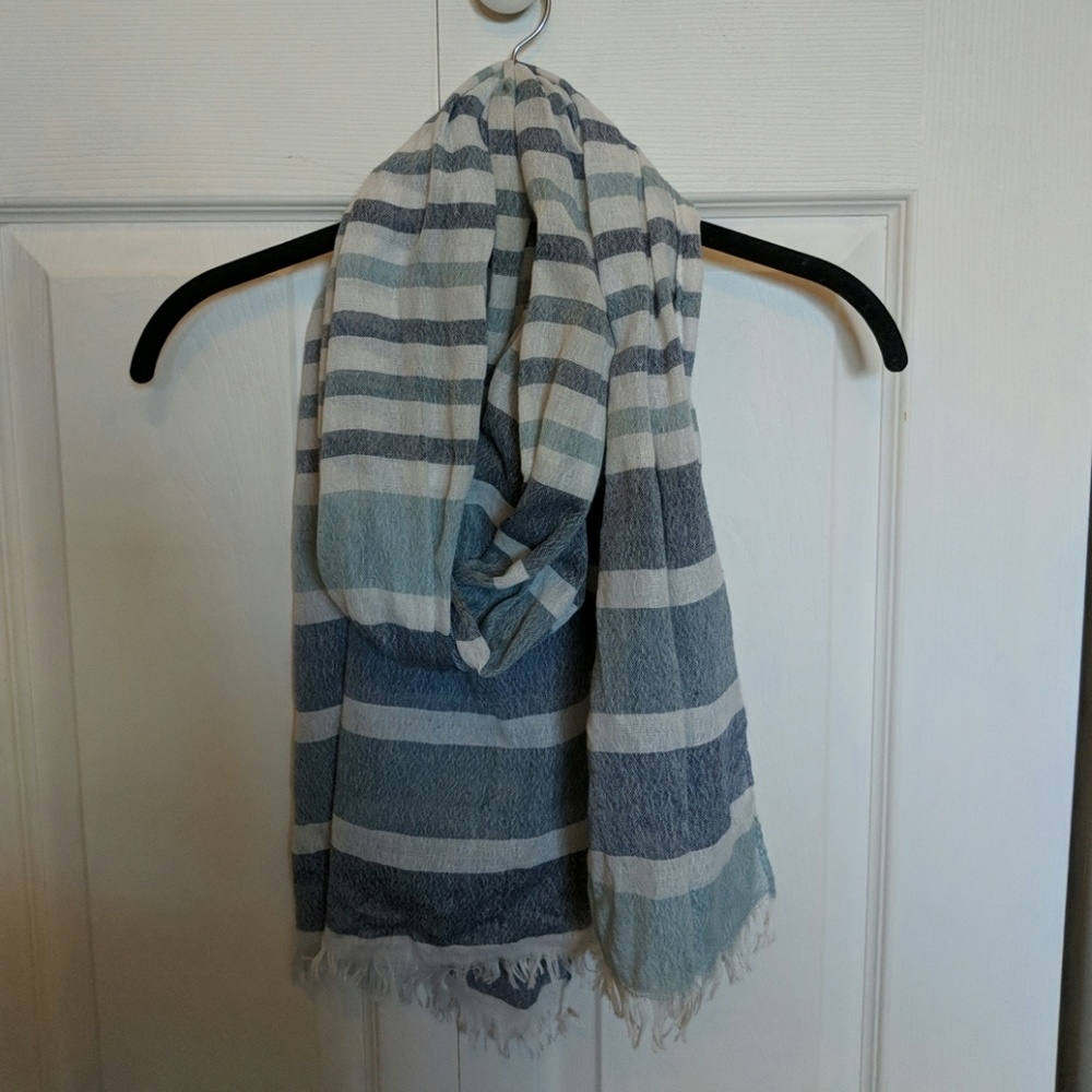 Blue Striped Scarf